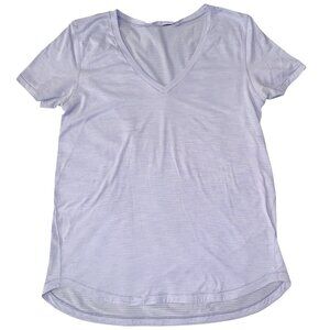 Lululemon What the Sport Tee Womens Lilac Striped Size 6 See Measurements